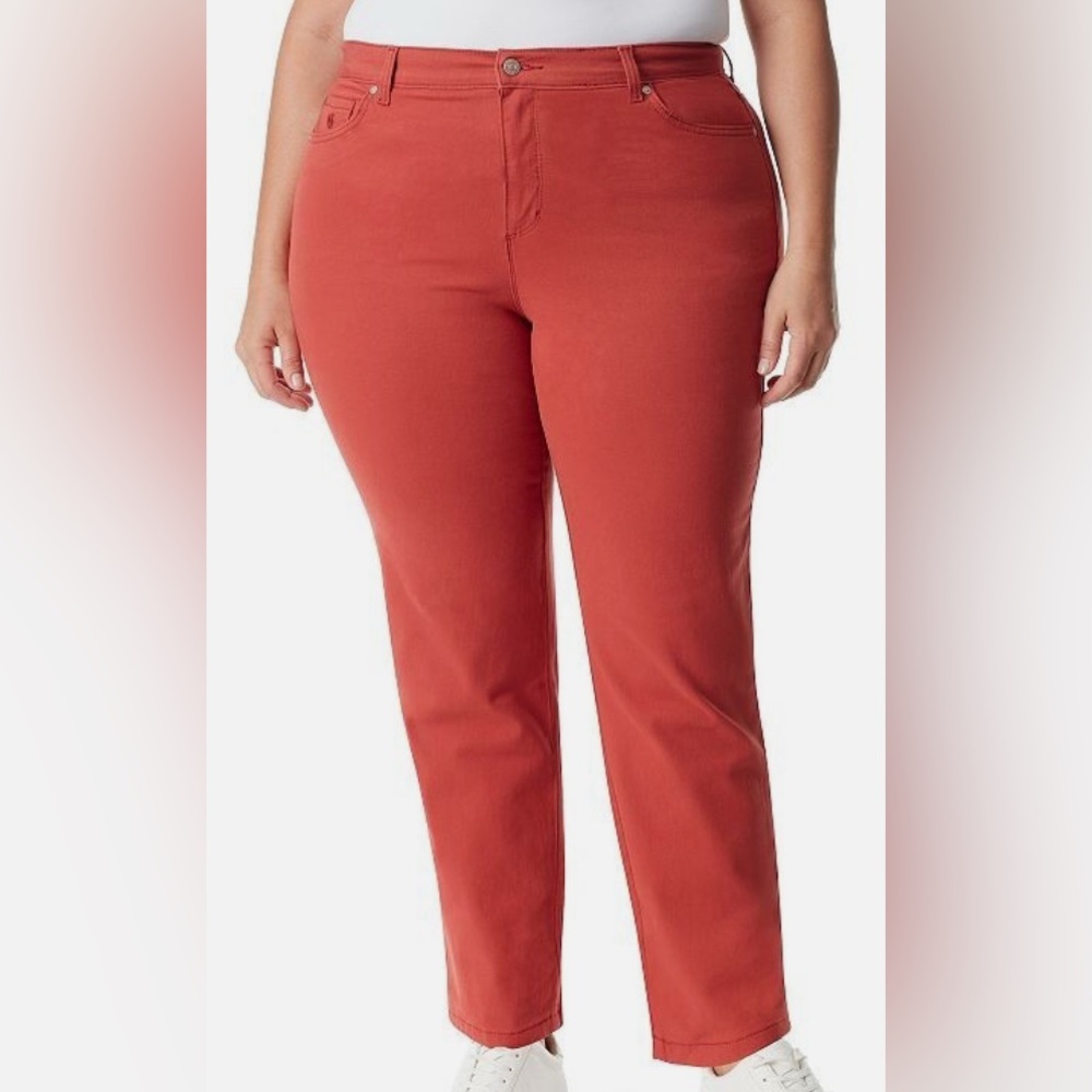 #z111 - Gloria Vanderbilt Amanda Slimming Denim Jeans Autumn Blaze Burnt Orange